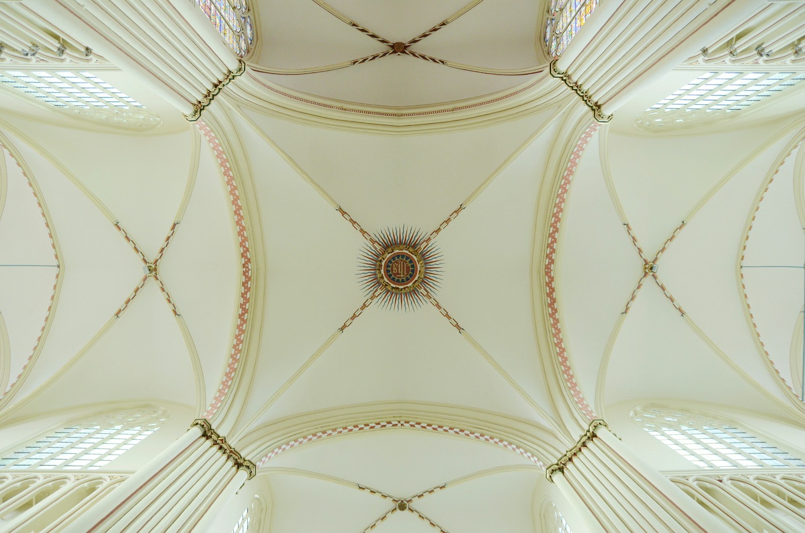 white painted ceiling